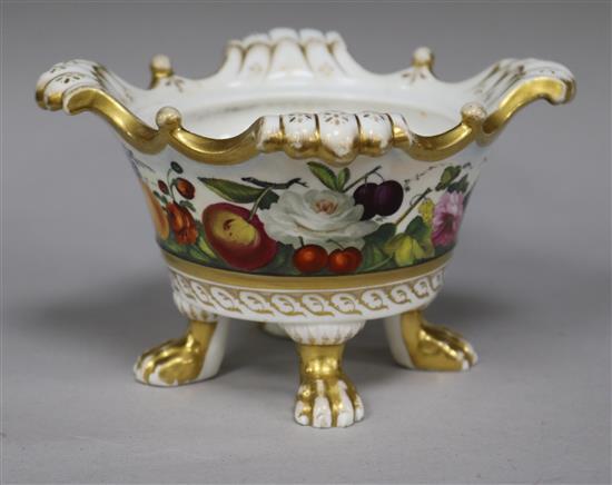 A Swansea floral painted pot pourri, height 9cm diameter 16cm